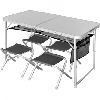 Стол складной NORFIN RUNN NF ALU 120x60 + 4 стула набор