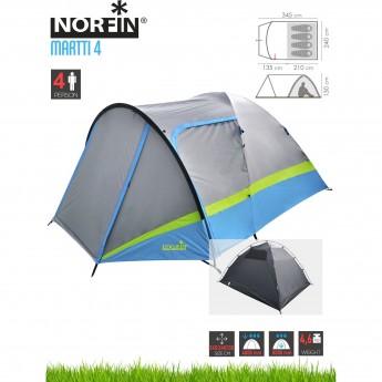 Палатка 4-х местная NORFIN MARTTI 4 NFL