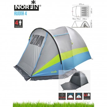 Палатка 4-х местная NORFIN RUONA 4 NFL